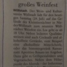 Presse: Wöllstadt feiert großes Weinfest