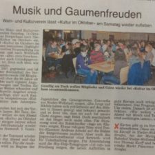Presse: Musik und Gaumenfreuden