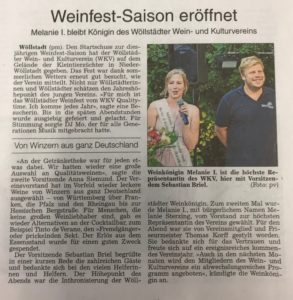 Presse: Weinfest-Saison eröffnet
